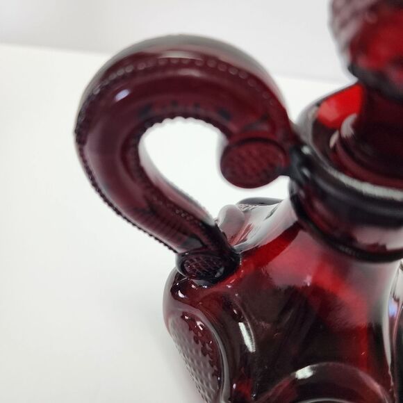 Vintage Avon Cape Cod Collection Ruby Red Set of 2 Cruets - Picture 10 of 11
